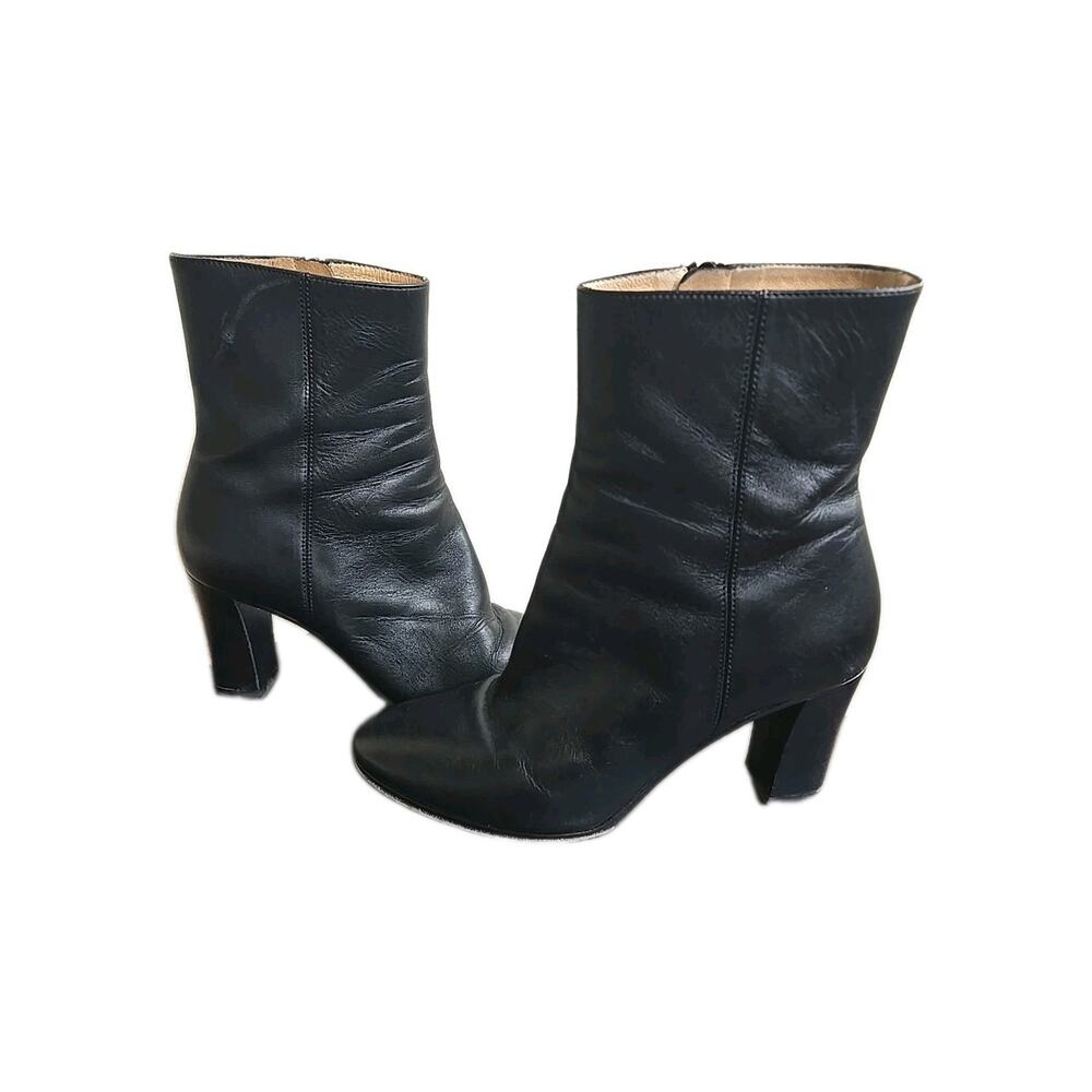 MAJE Fanette Leather Ankle Boots Size EU 38 US 8 Black msrp $385